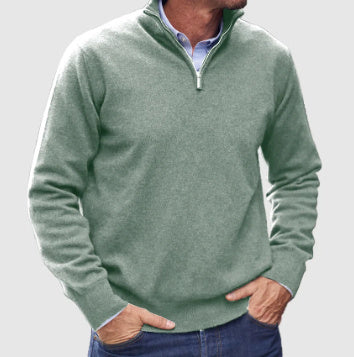 Men's Stand Collar Zipper Sweater